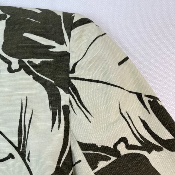 *NWT* Linda Allard Ellen Tracy Tropical Leaf Green Blazer Shoulder Pads Sz 8 - Picture 9 of 12